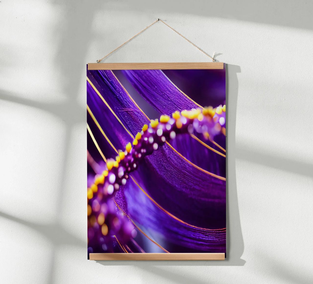 Macro paarse passiebloem poster van Bold Blooms