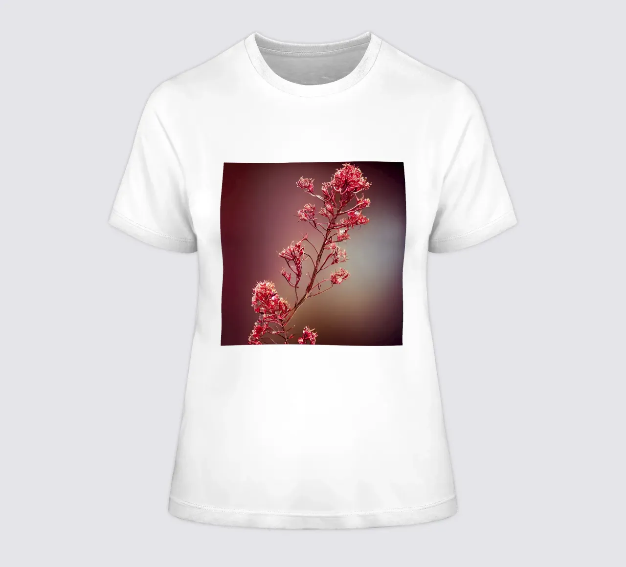 Macro Queen Crape Myrtle Flower women's fitted t-shirt by Bold Blooms