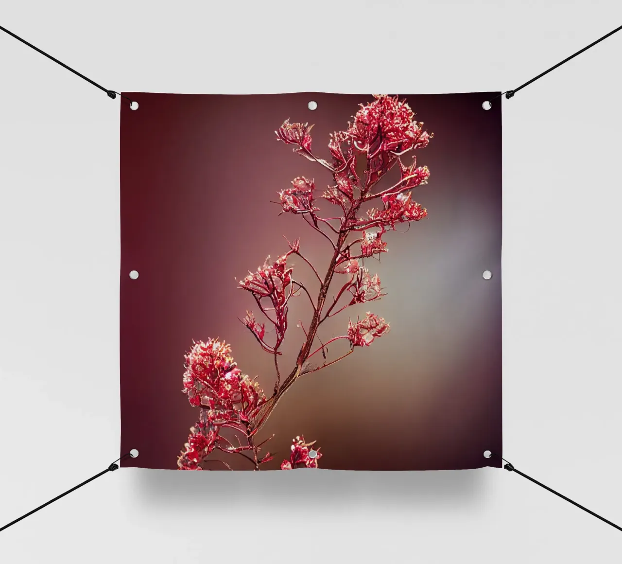 Macro fiore di mirto regina telo in pvc da Bold Blooms