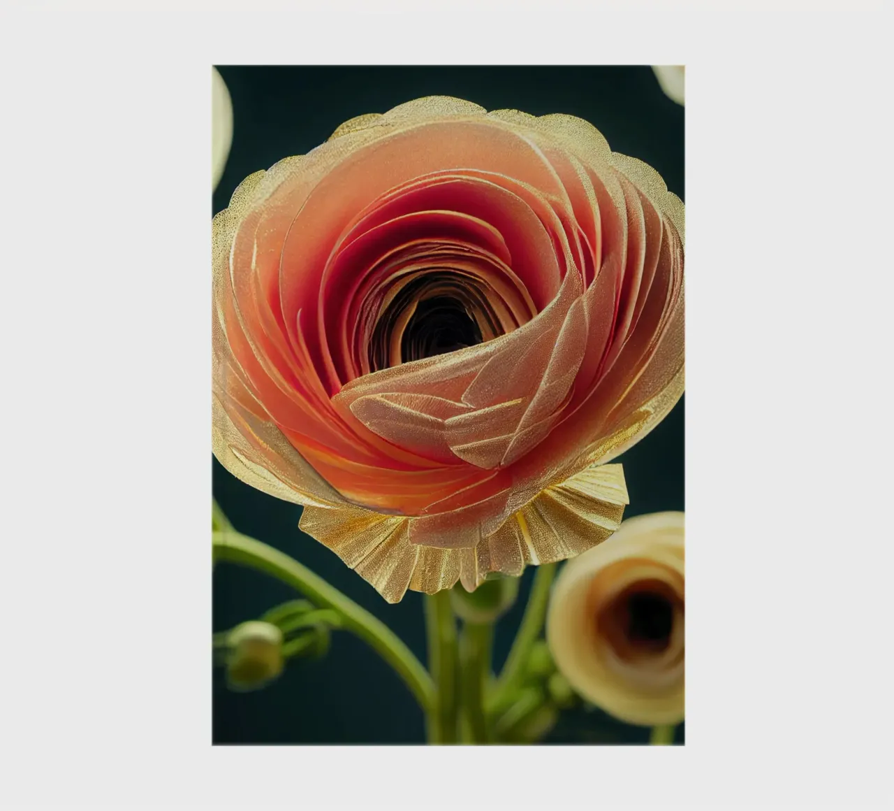 Macro Ranunculus Flower notebook by Bold Blooms
