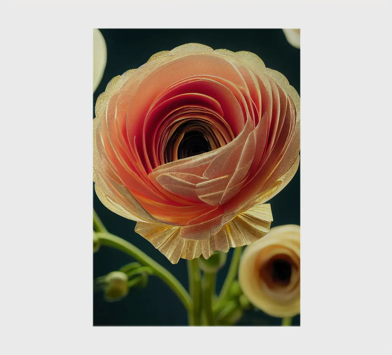 Macro Ranunculus Flower notebook by Bold Blooms