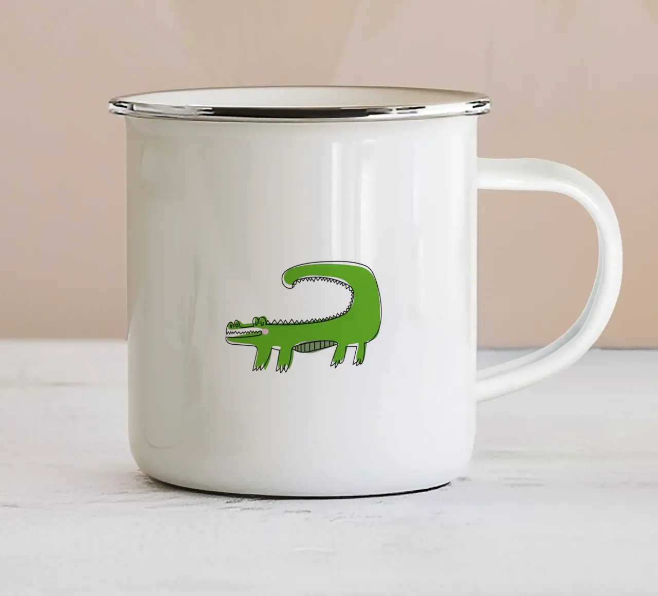 Krokodil tazza in smalto da Brushmeetspaper