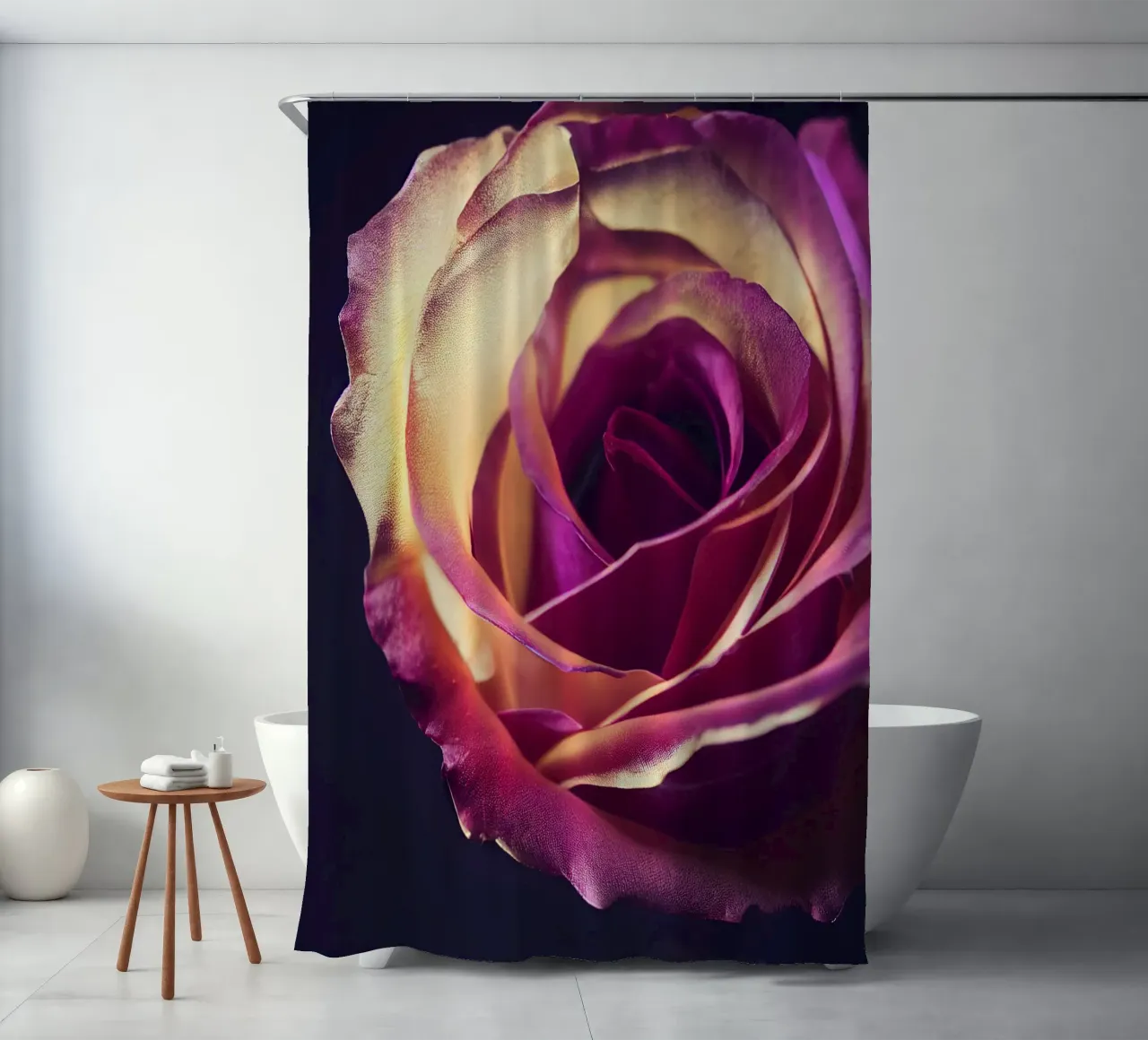 Macro fiore di rosa tenda da doccia da Bold Blooms