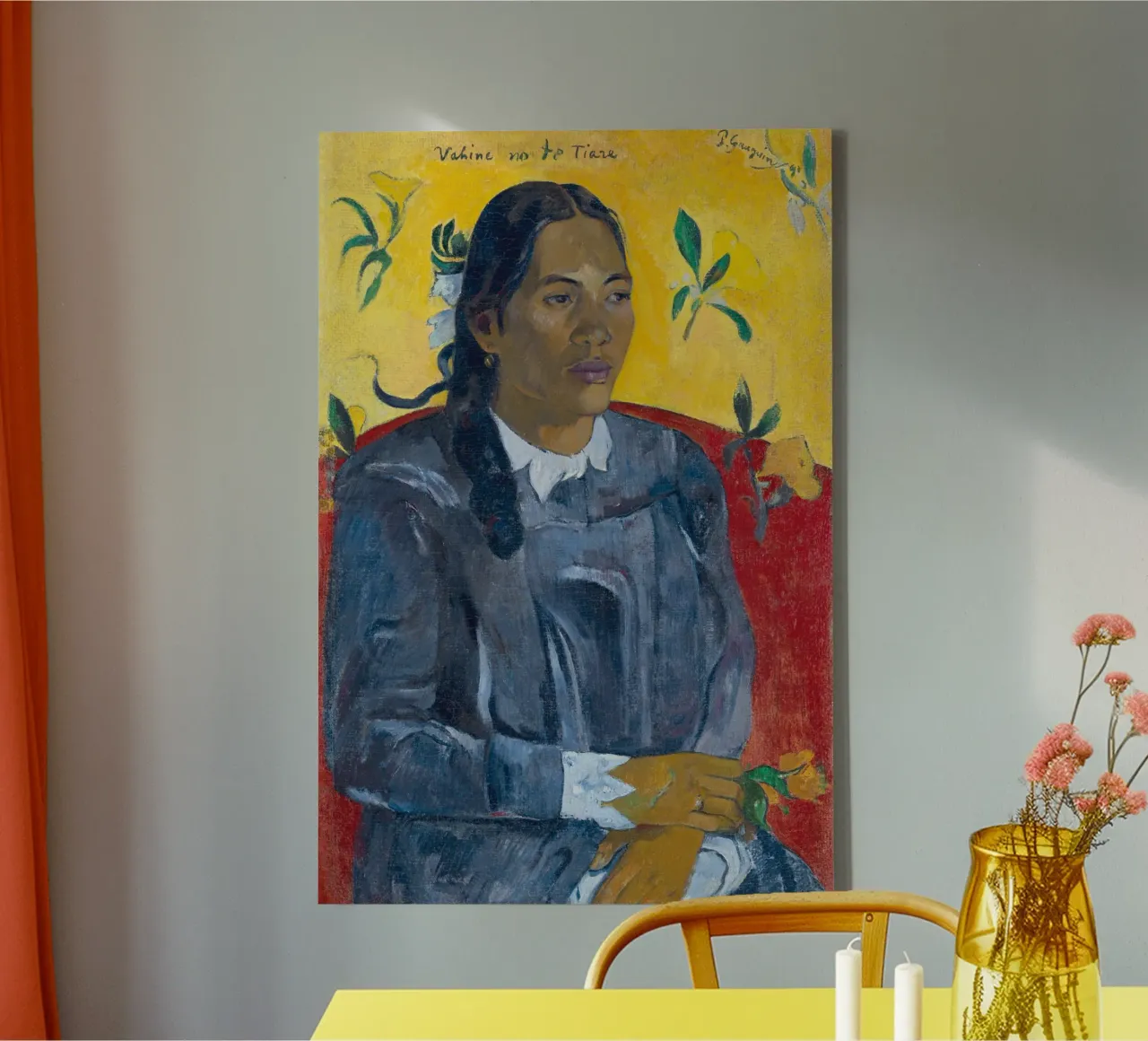 Paul Gauguin - Tahitiaanse vrouw met een bloem canvas van Timeless Artworks
