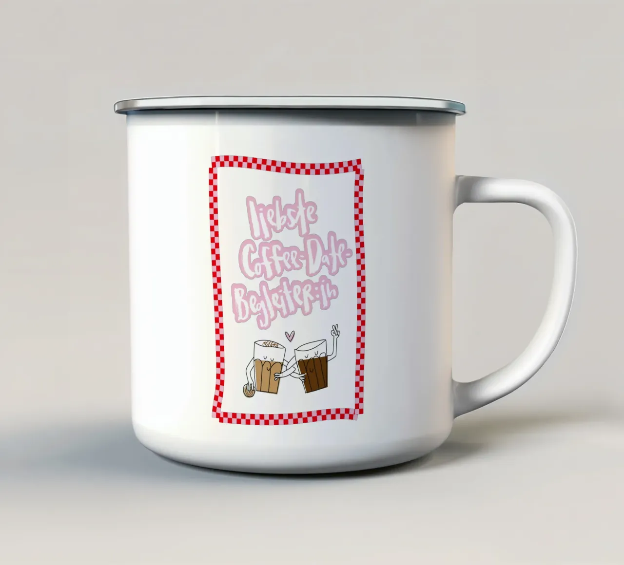 Coffee-date tazza in smalto da Brushmeetspaper