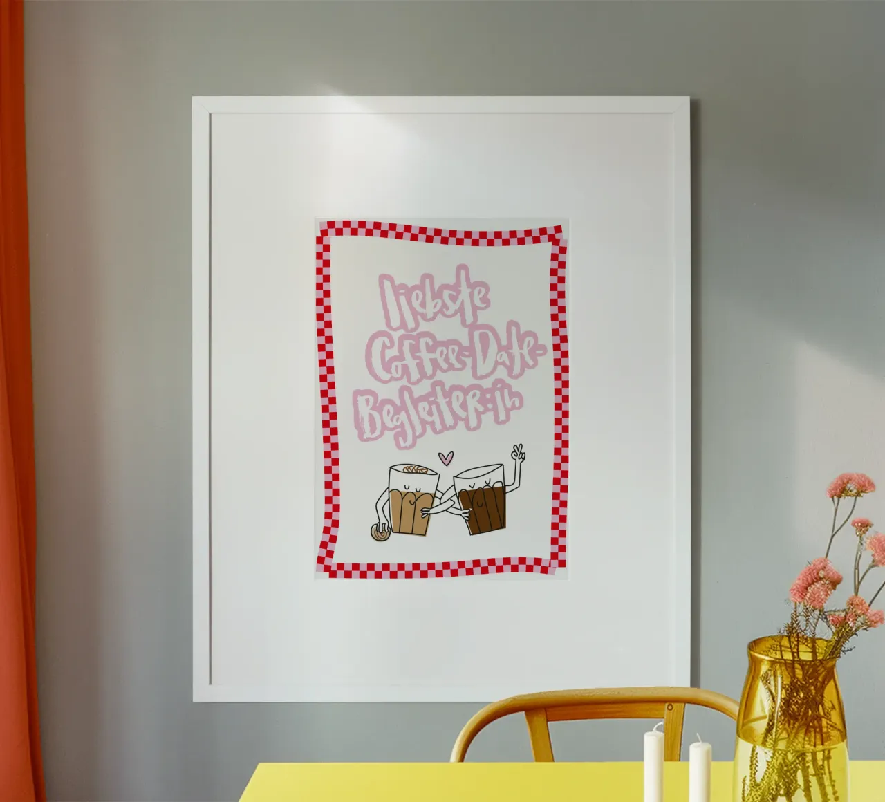 Coffee-date poster con telaio in plastica da Brushmeetspaper