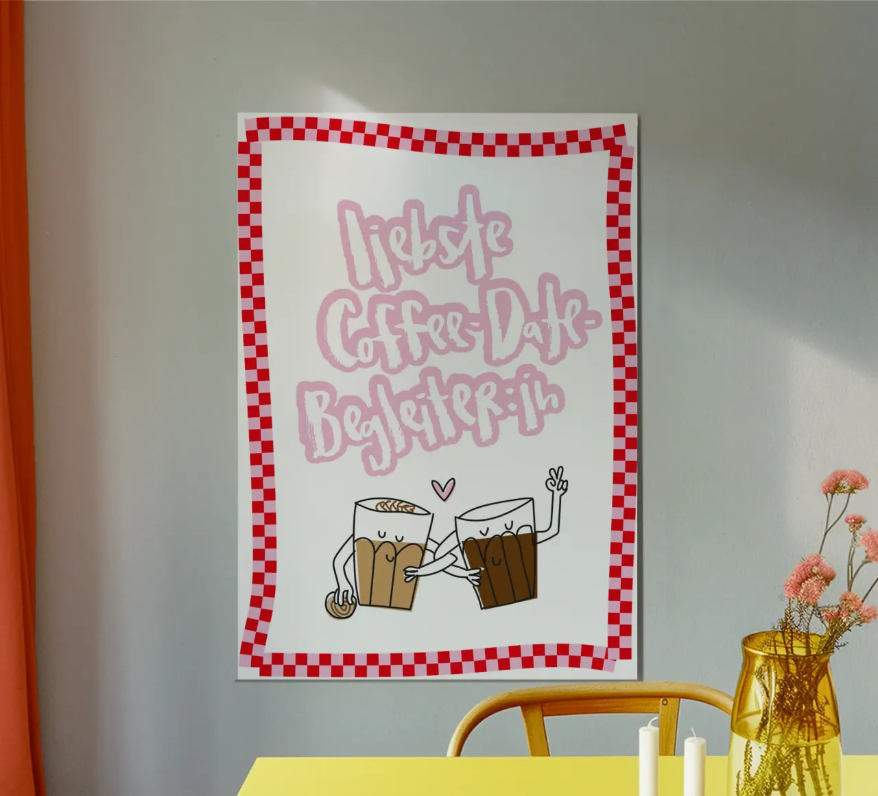 Coffee-date poster con telaio in plastica da Brushmeetspaper