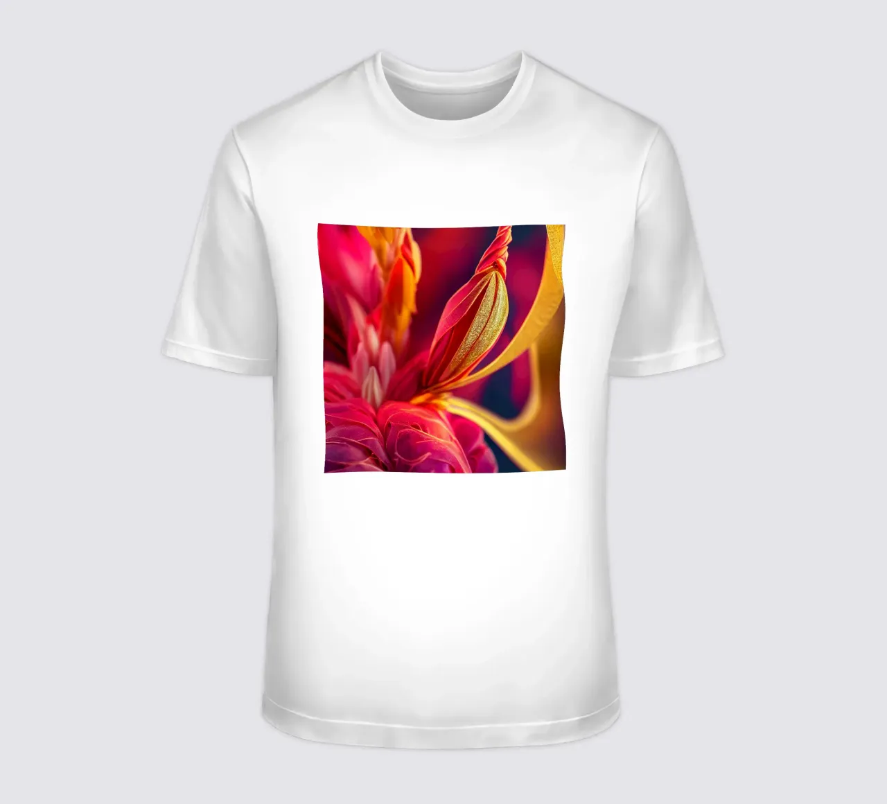 Macro fiore di alga scarlatta t-shirt da Bold Blooms