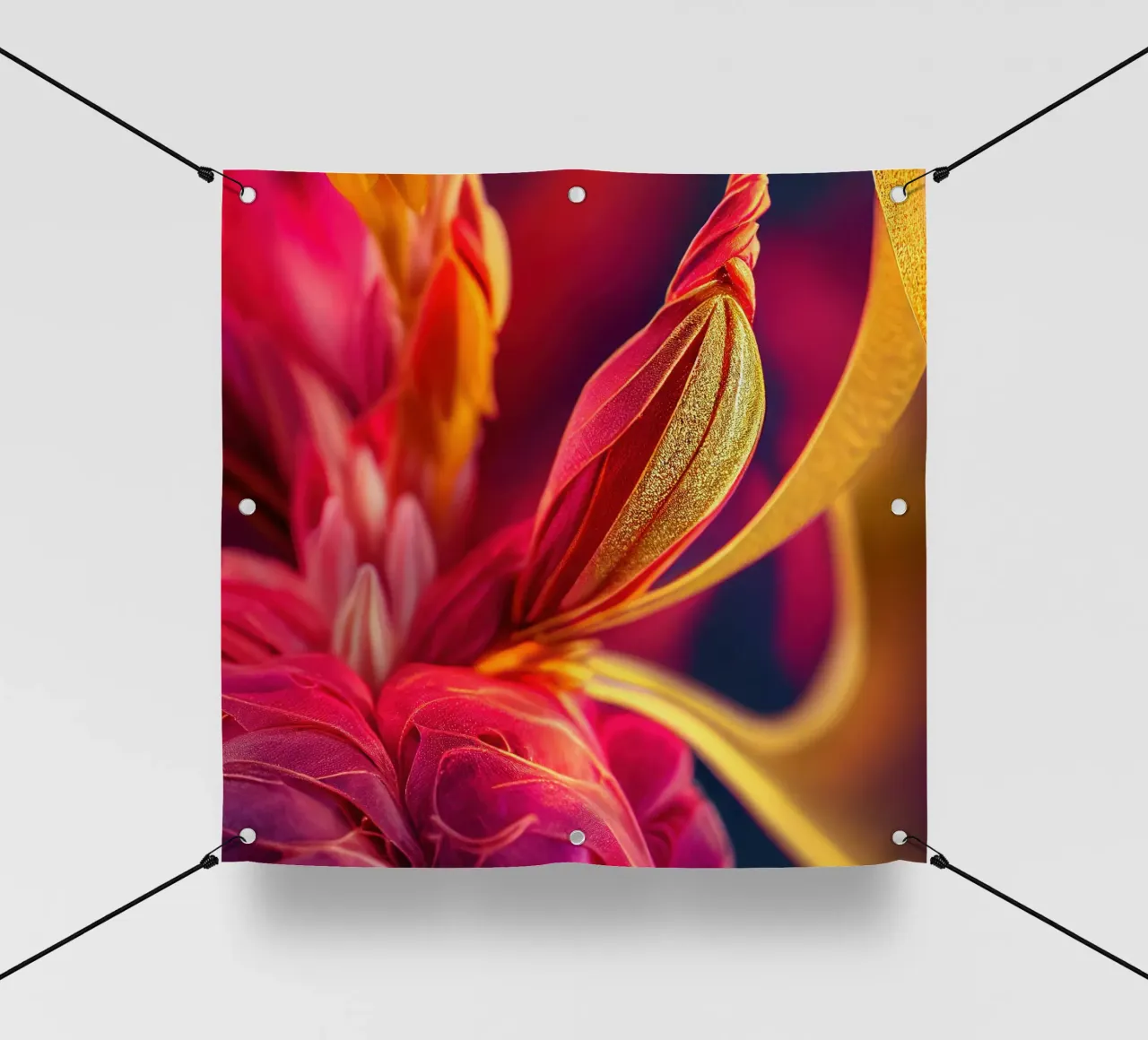 Macro fiore di alga scarlatta telo in pvc da Bold Blooms