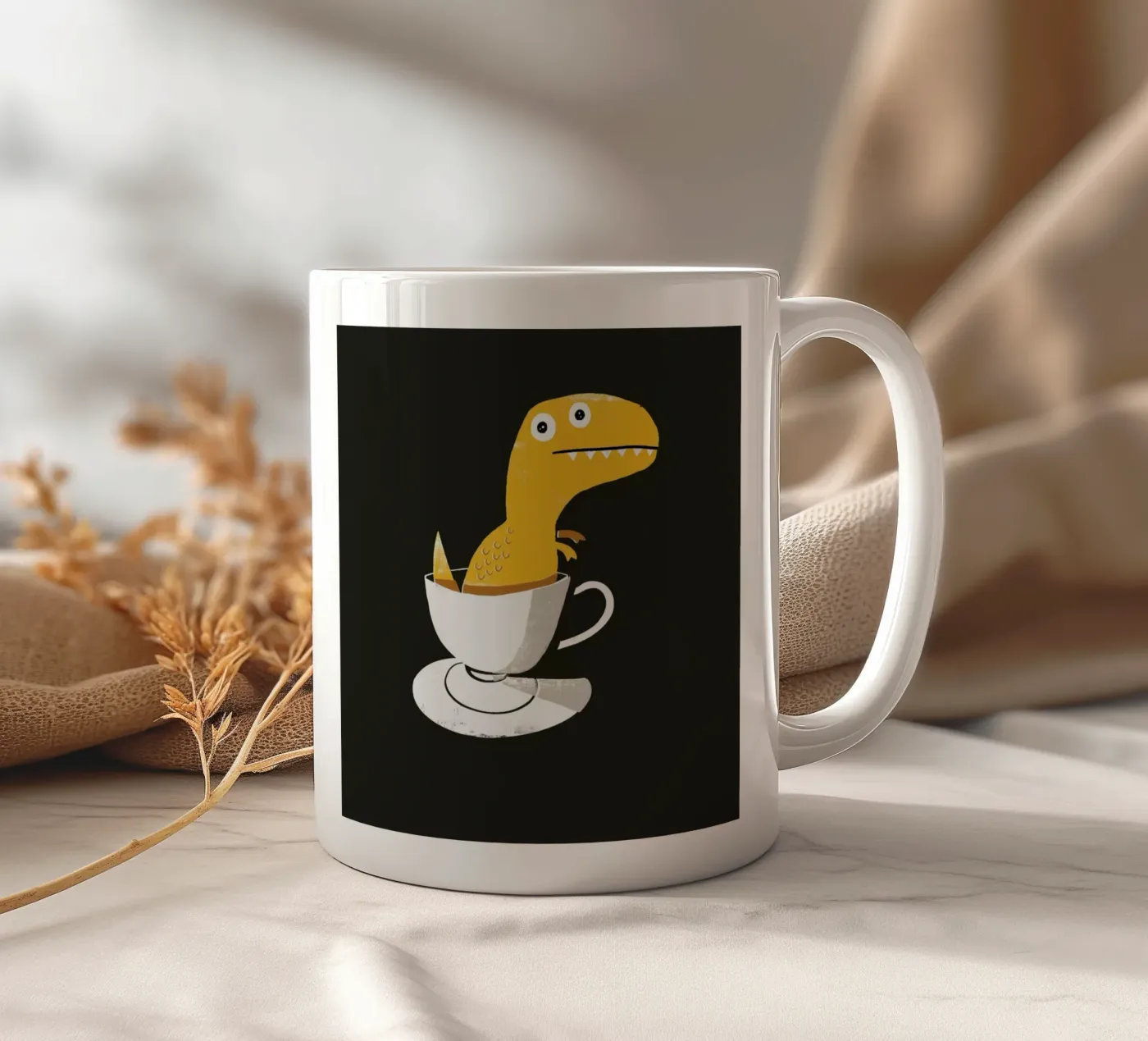 Tea Rex ceramic mug by DinoMike