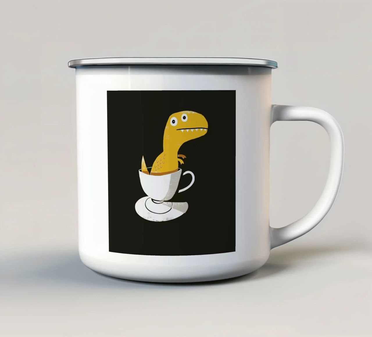 Tea Rex Emaille Tasse von DinoMike