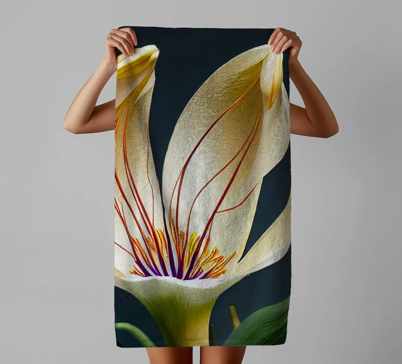 Macro Siroi Lily Flower asciugamano da bagno da Bold Blooms