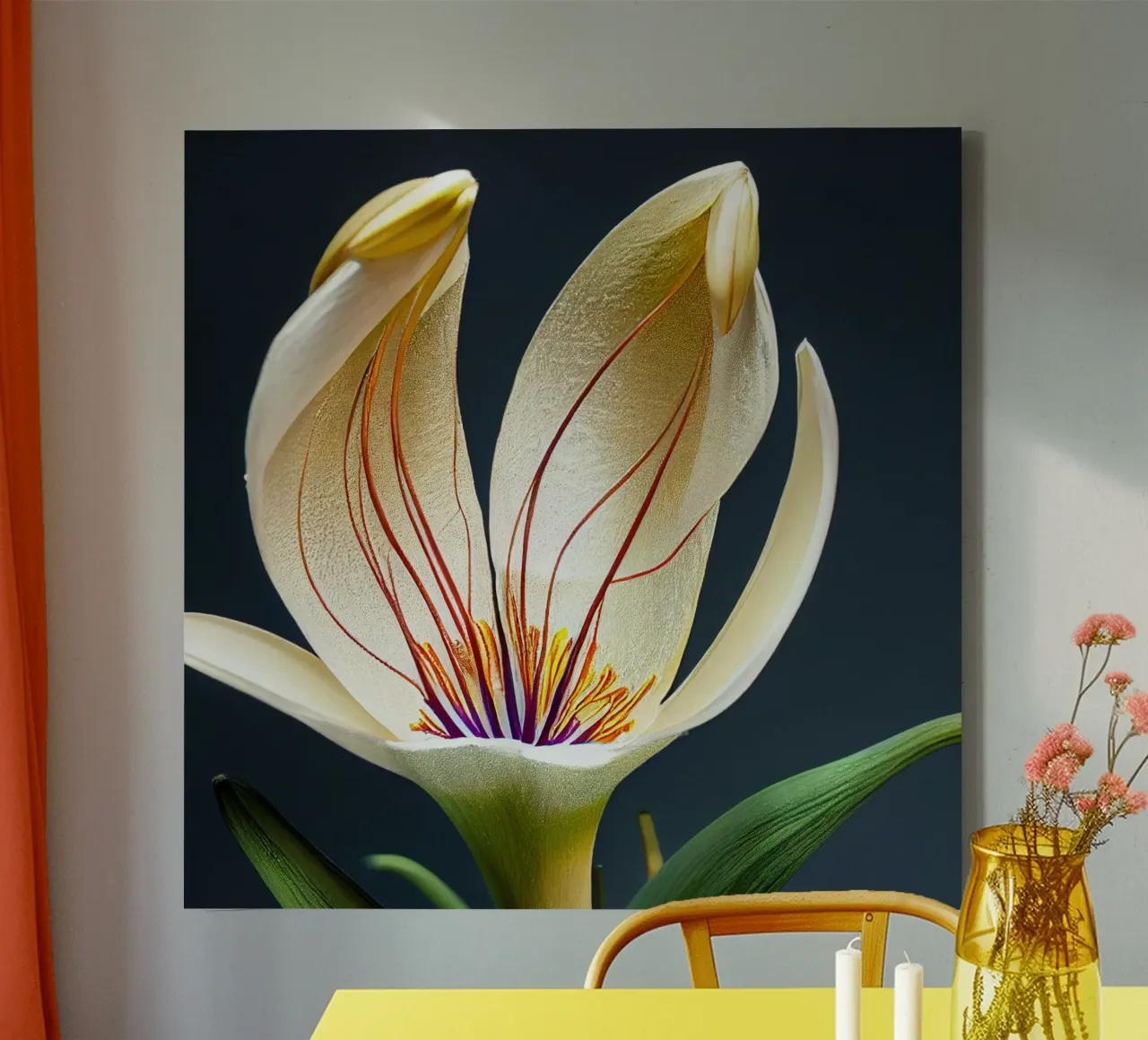 Macro Siroi Lily Flower tela con Cornice a cassetta da Bold Blooms