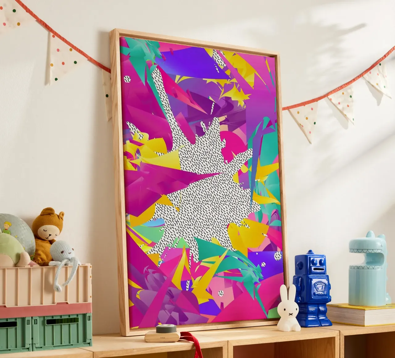 80's Abstract tela con Cornice a cassetta da Danny Ivan