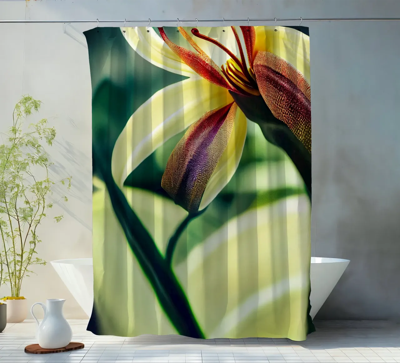 Macro Siroi Lily Flower tenda da doccia da Bold Blooms