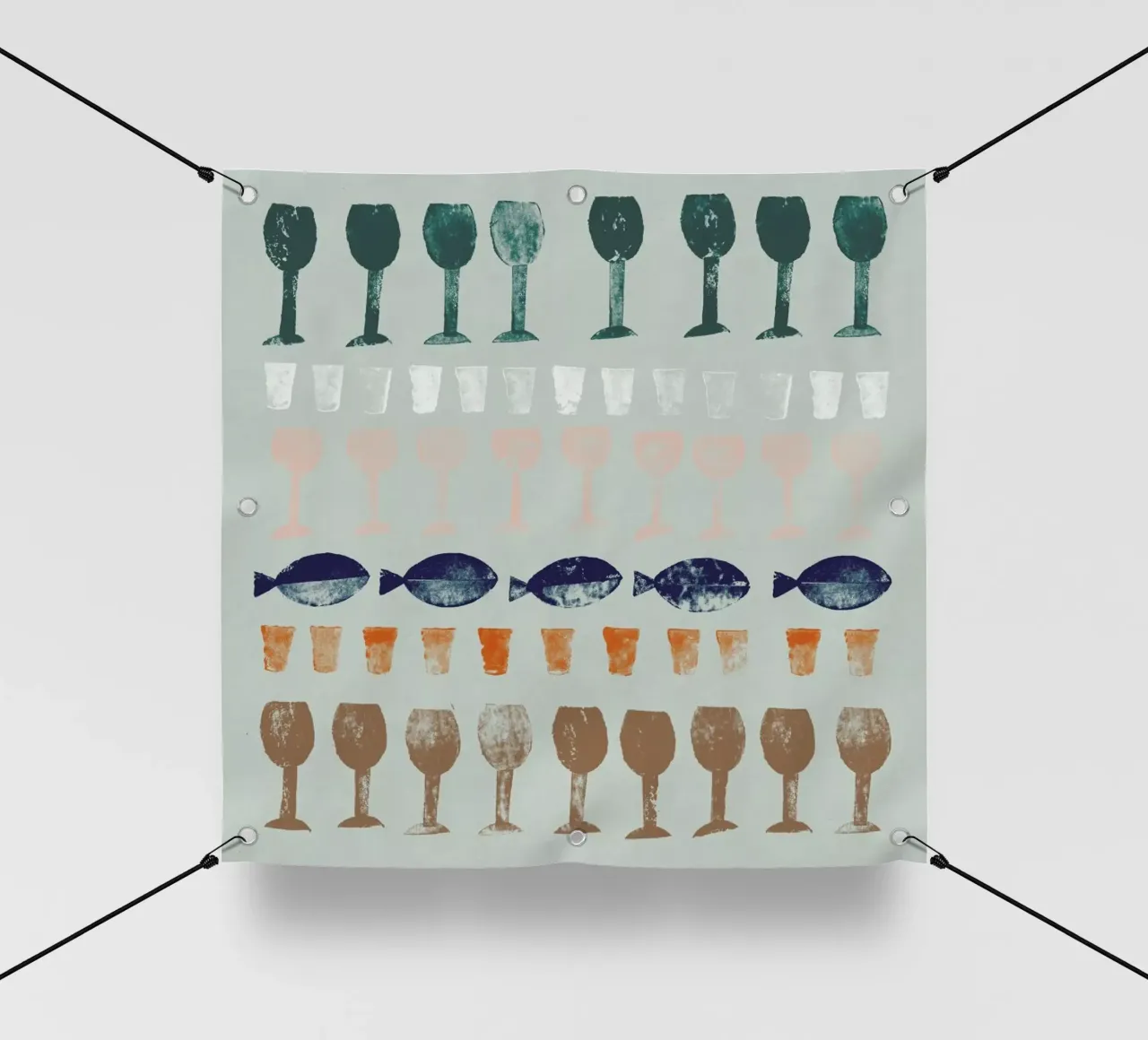 Fish and Wine 1 telo in pvc da Rinah Lang