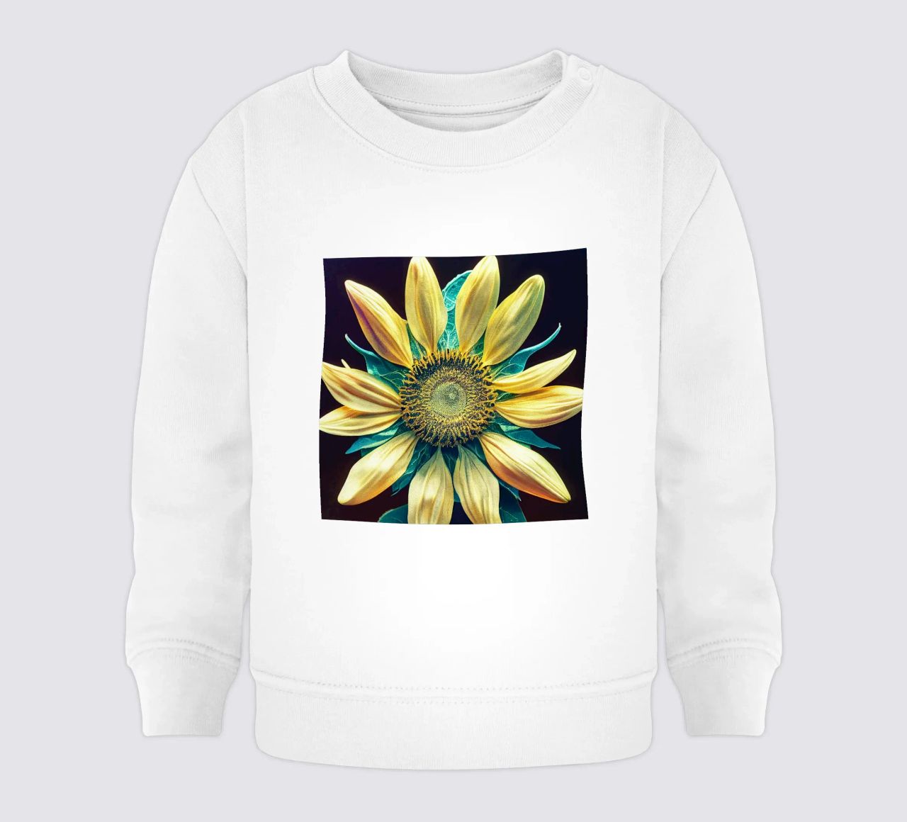 Girasole macro felpa neonato da Bold Blooms