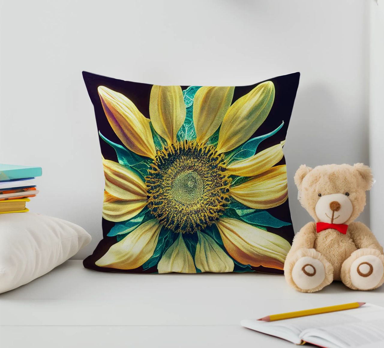 Girasole macro cuscino da Bold Blooms