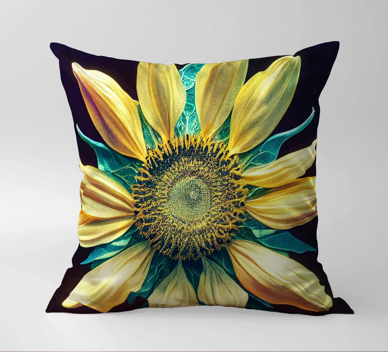 Girasole macro cuscino da Bold Blooms