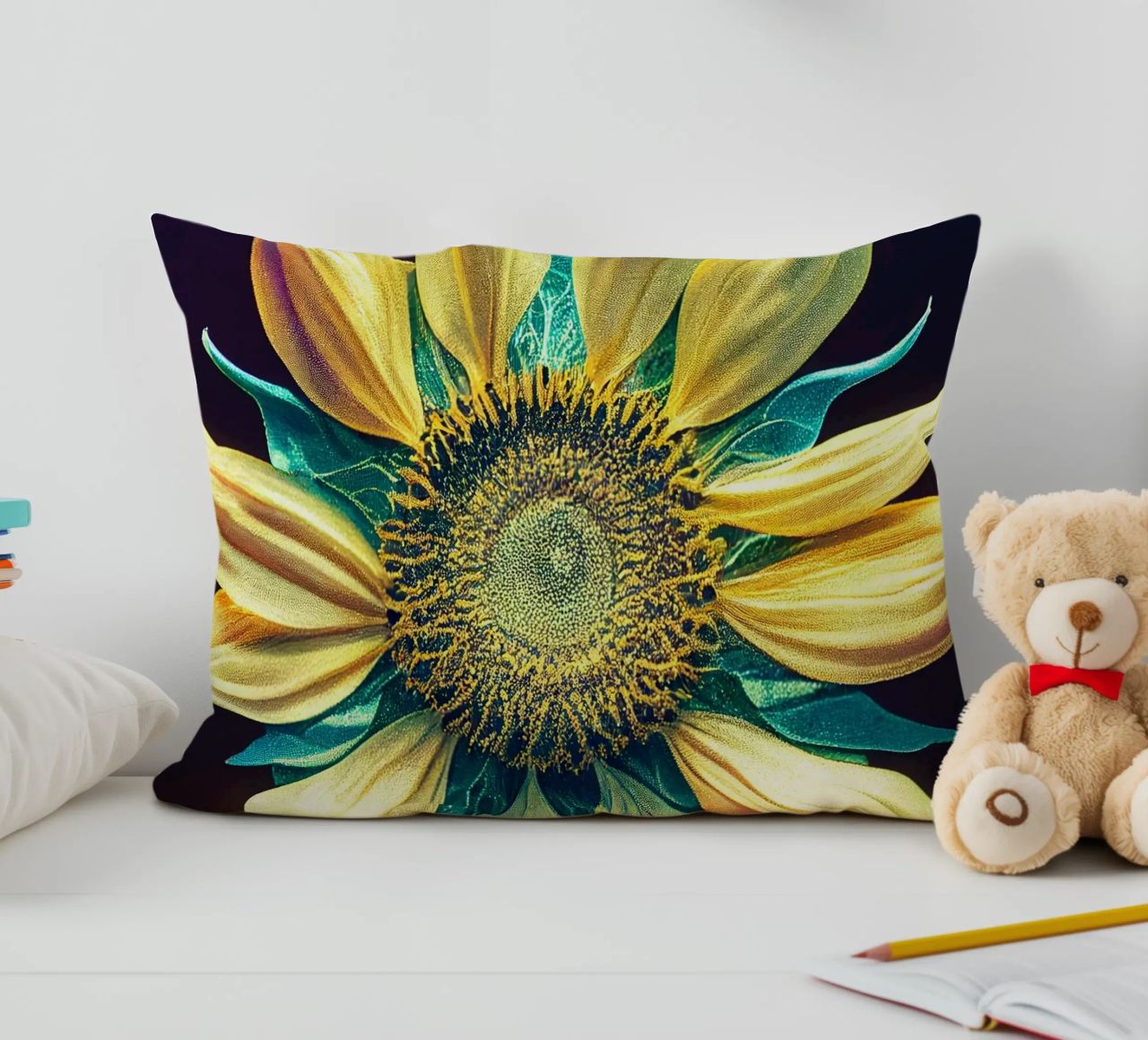 Girasole macro cuscino da Bold Blooms