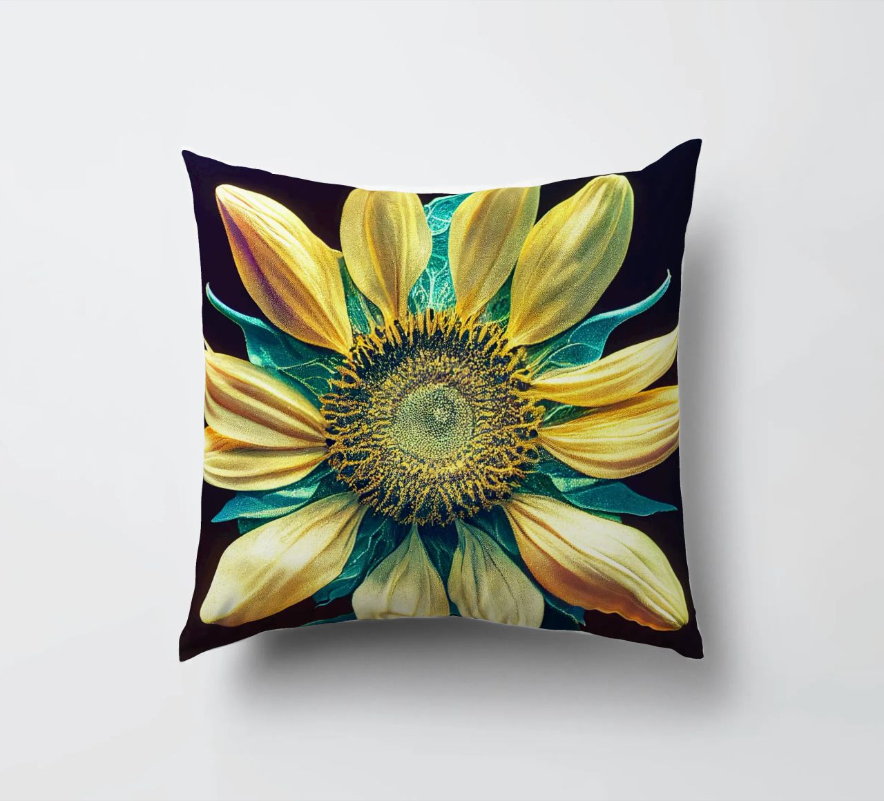 Girasole macro cuscino da Bold Blooms