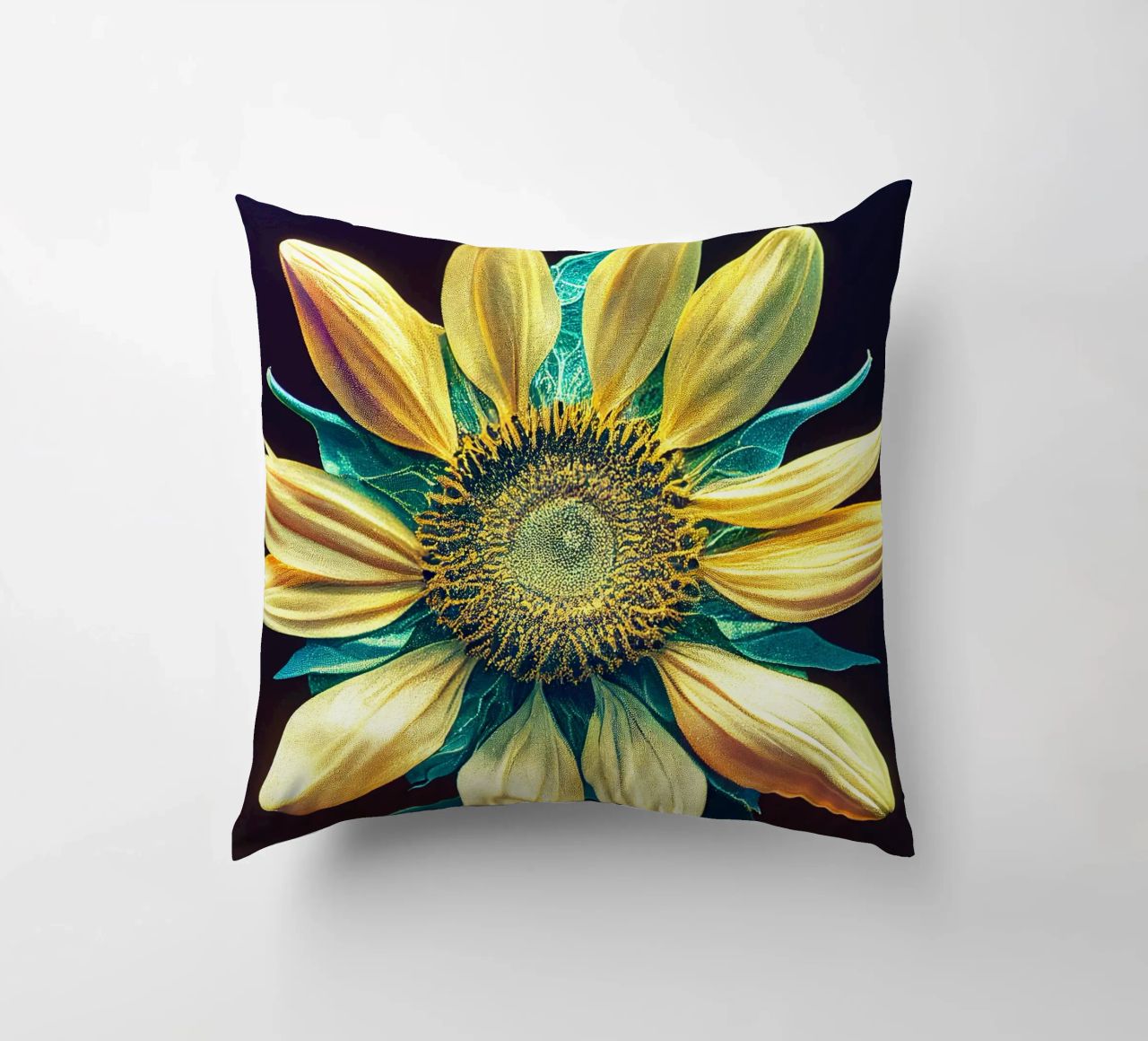 Girasole macro cuscino da Bold Blooms