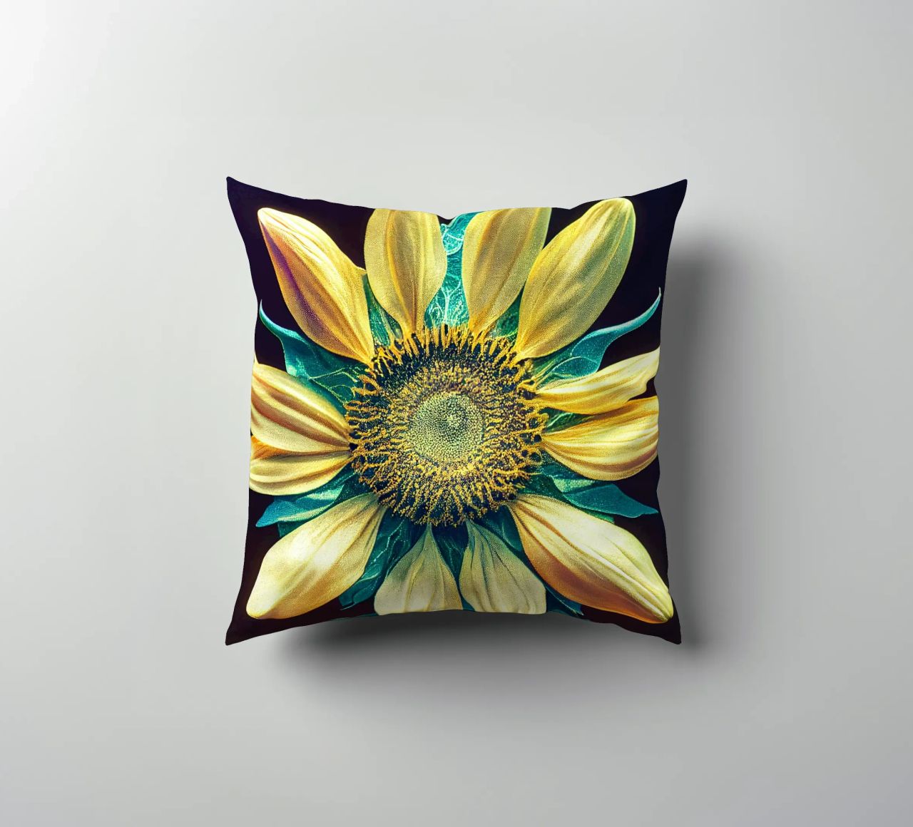 Girasole macro cuscino da Bold Blooms