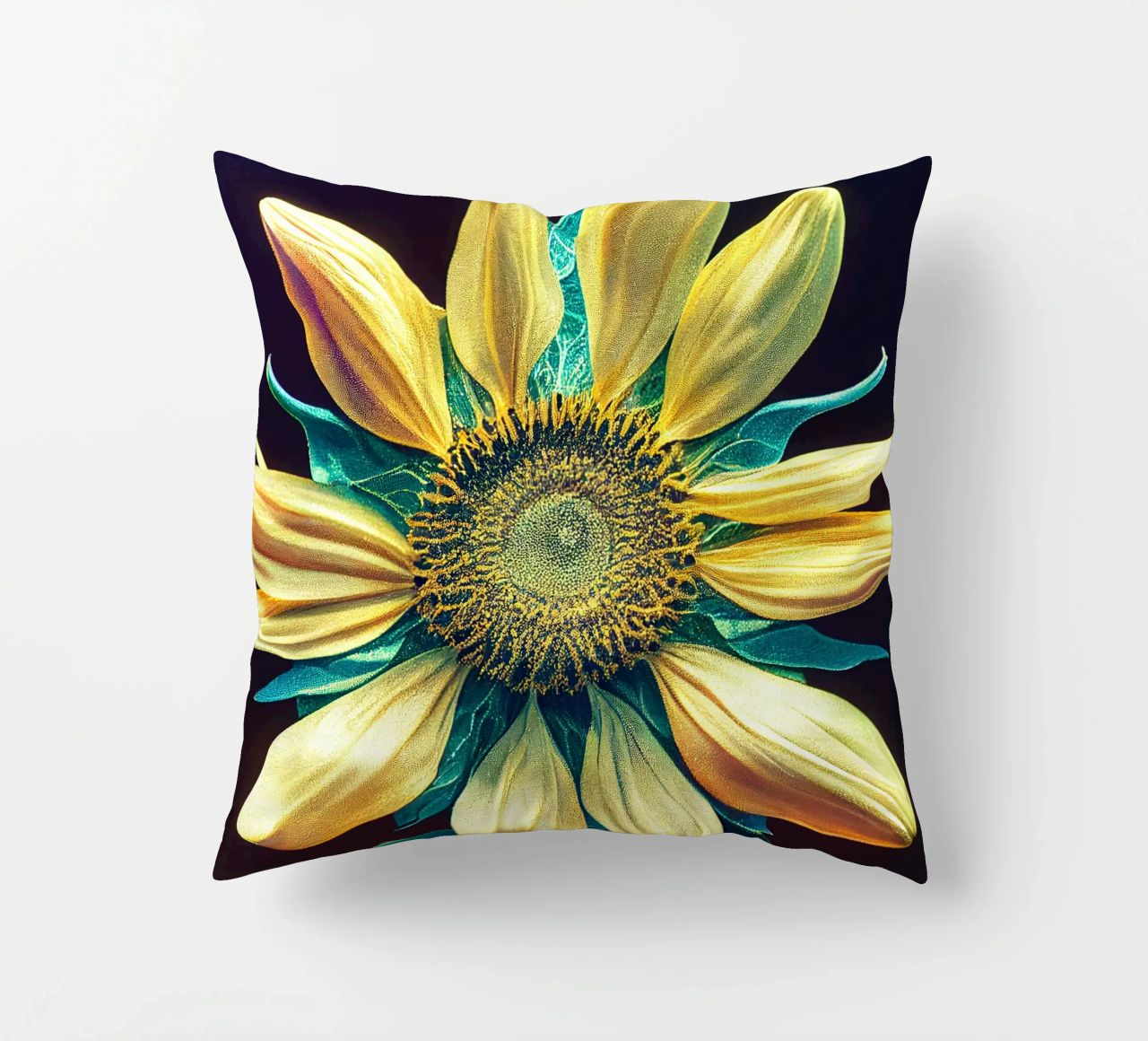 Girasole macro cuscino da Bold Blooms