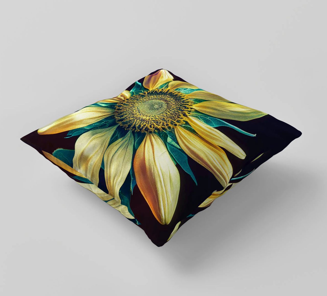 Girasole macro cuscino da Bold Blooms