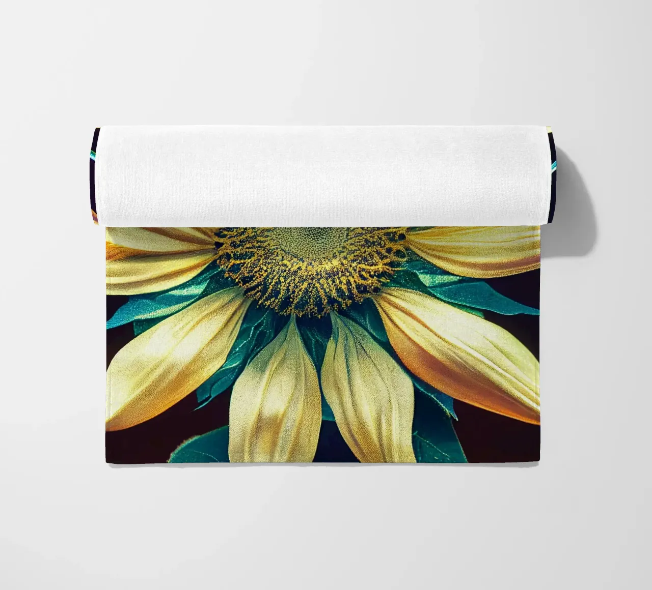 Macro Girasol toalla de playa de Bold Blooms