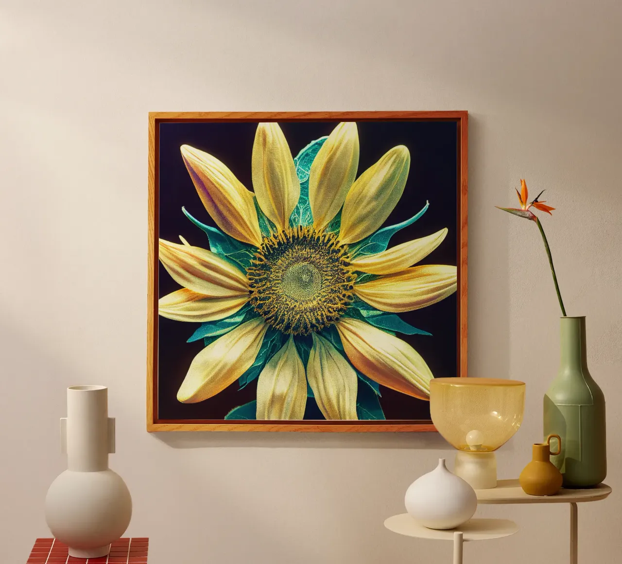 Macro Girasol metacrilato de Bold Blooms