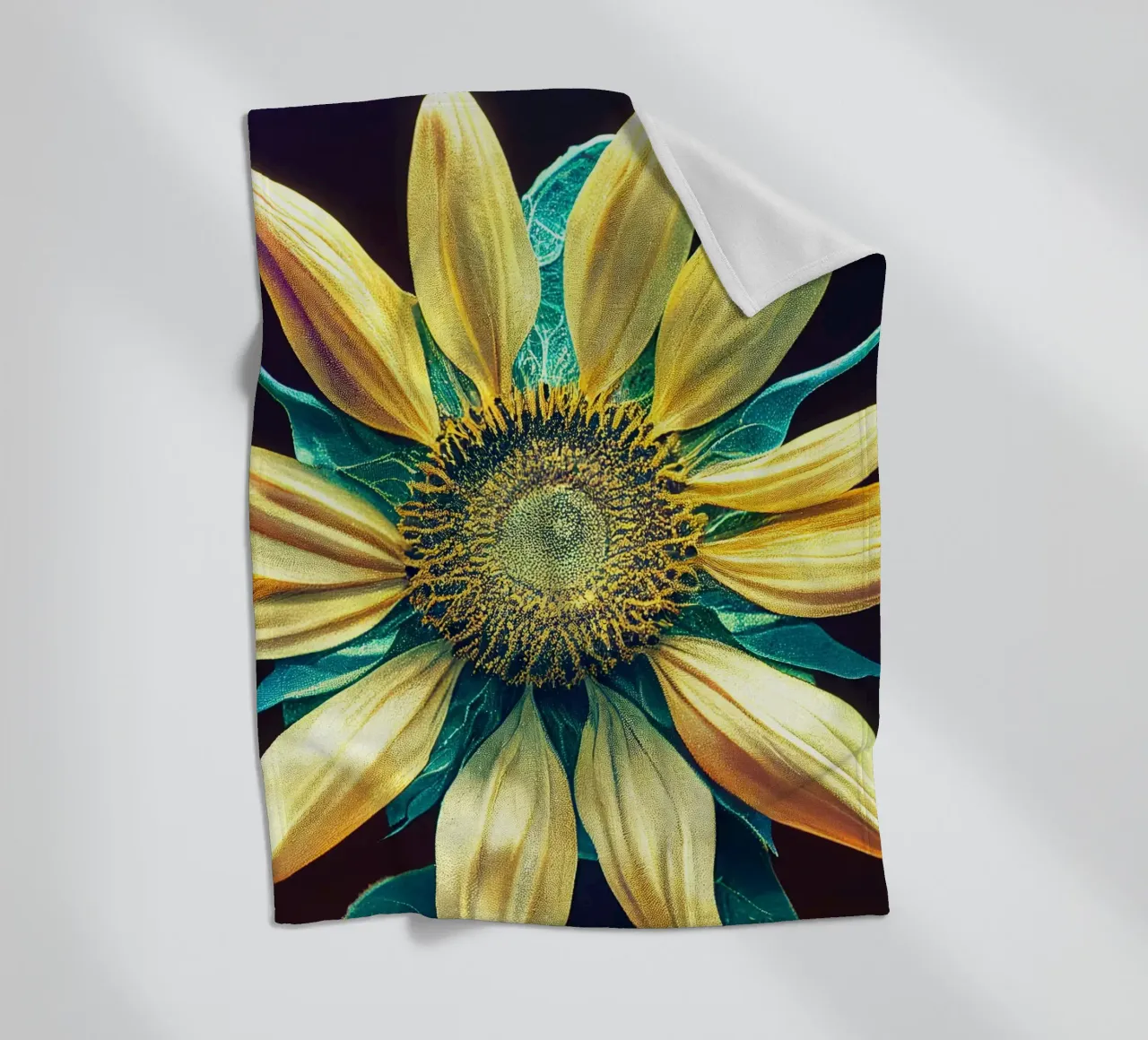 Macro Girasol manta de franela de Bold Blooms