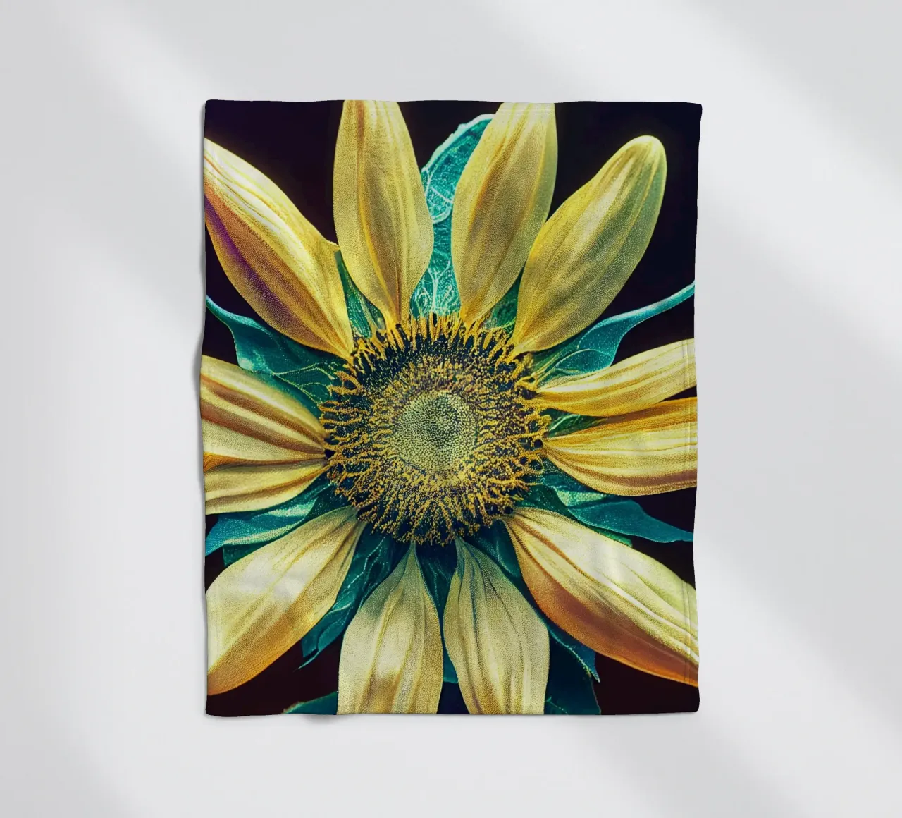 Macro Girasol manta de franela de Bold Blooms