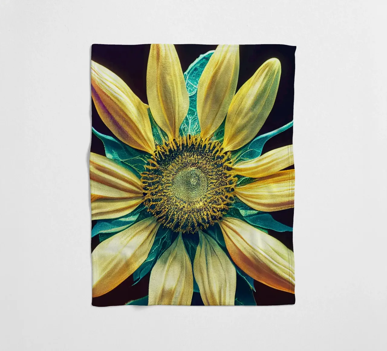 Macro Girasol manta de franela de Bold Blooms