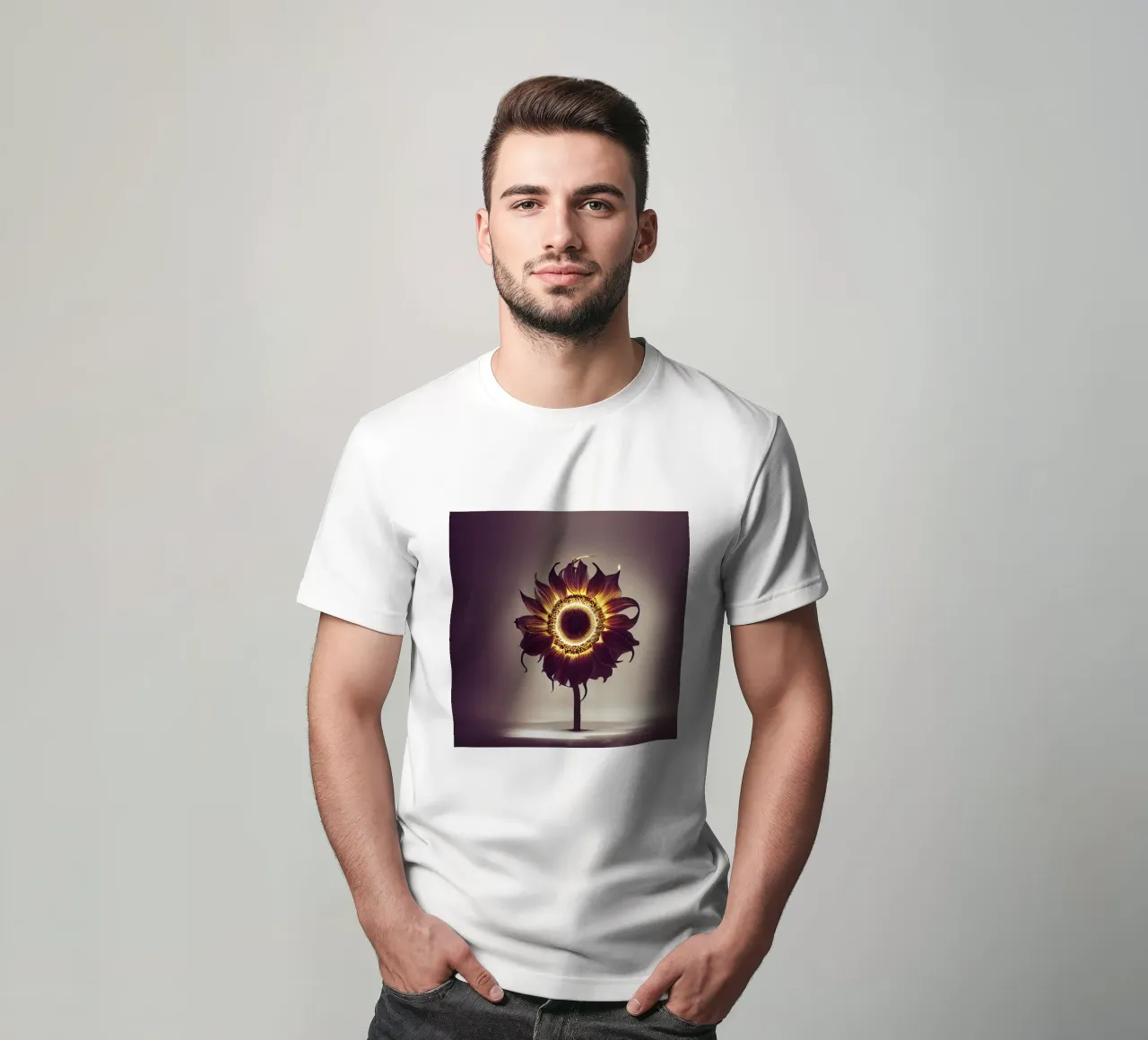Girasole macro t-shirt da Bold Blooms