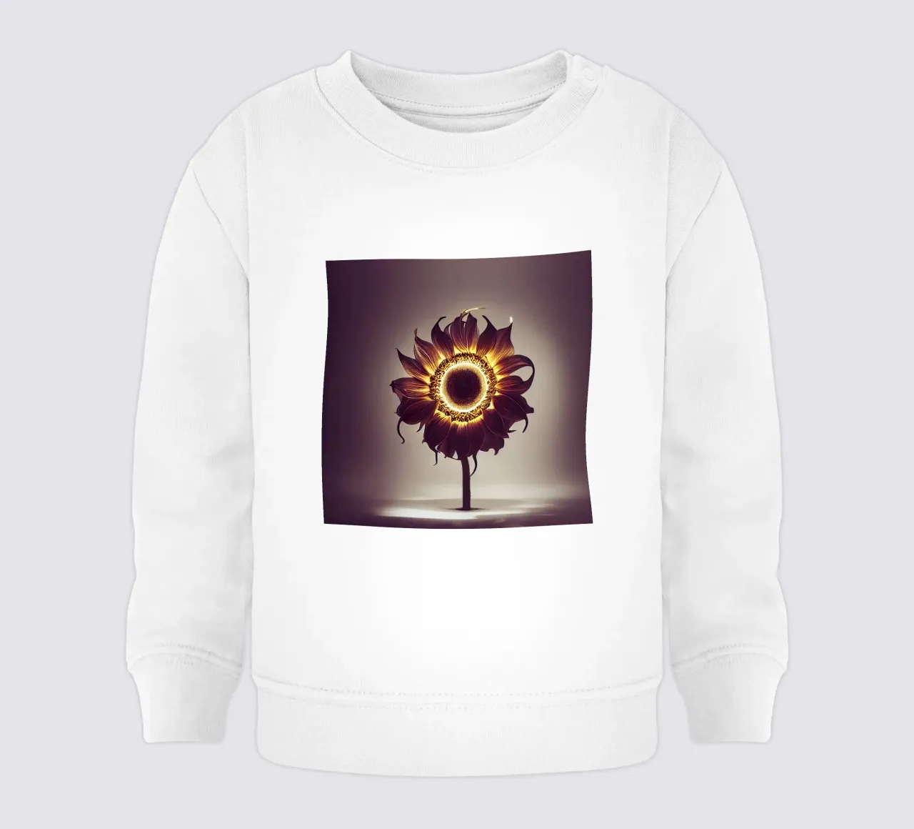 Macro Sunflower baby sweatshirt by Bold Blooms