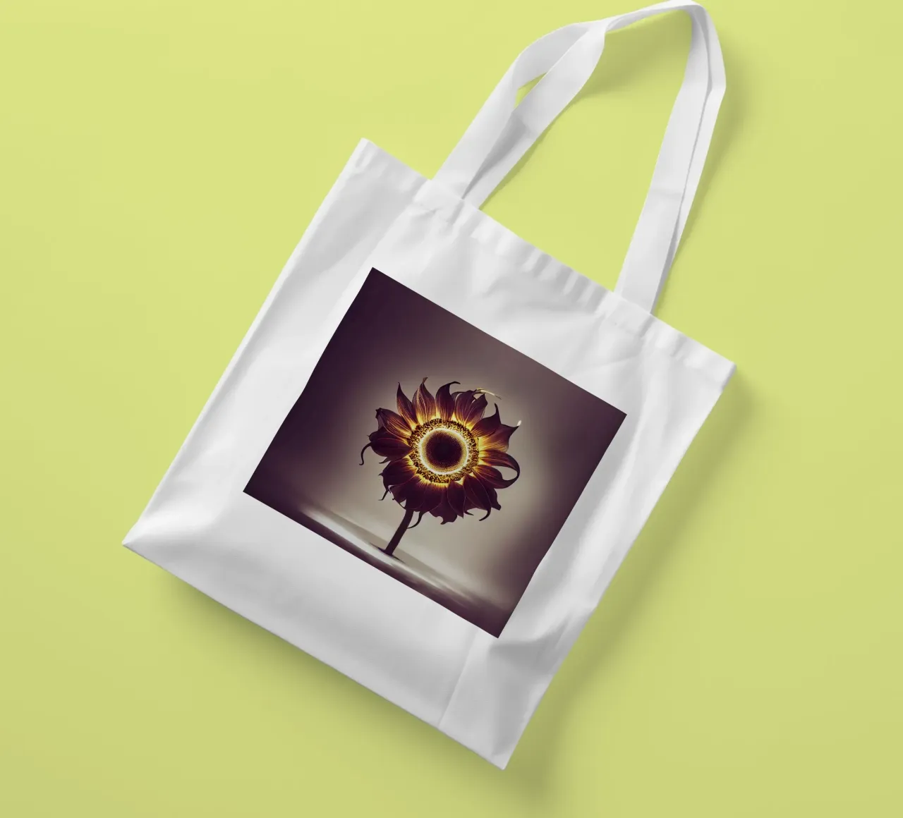 Girasole macro borsa in juta da Bold Blooms