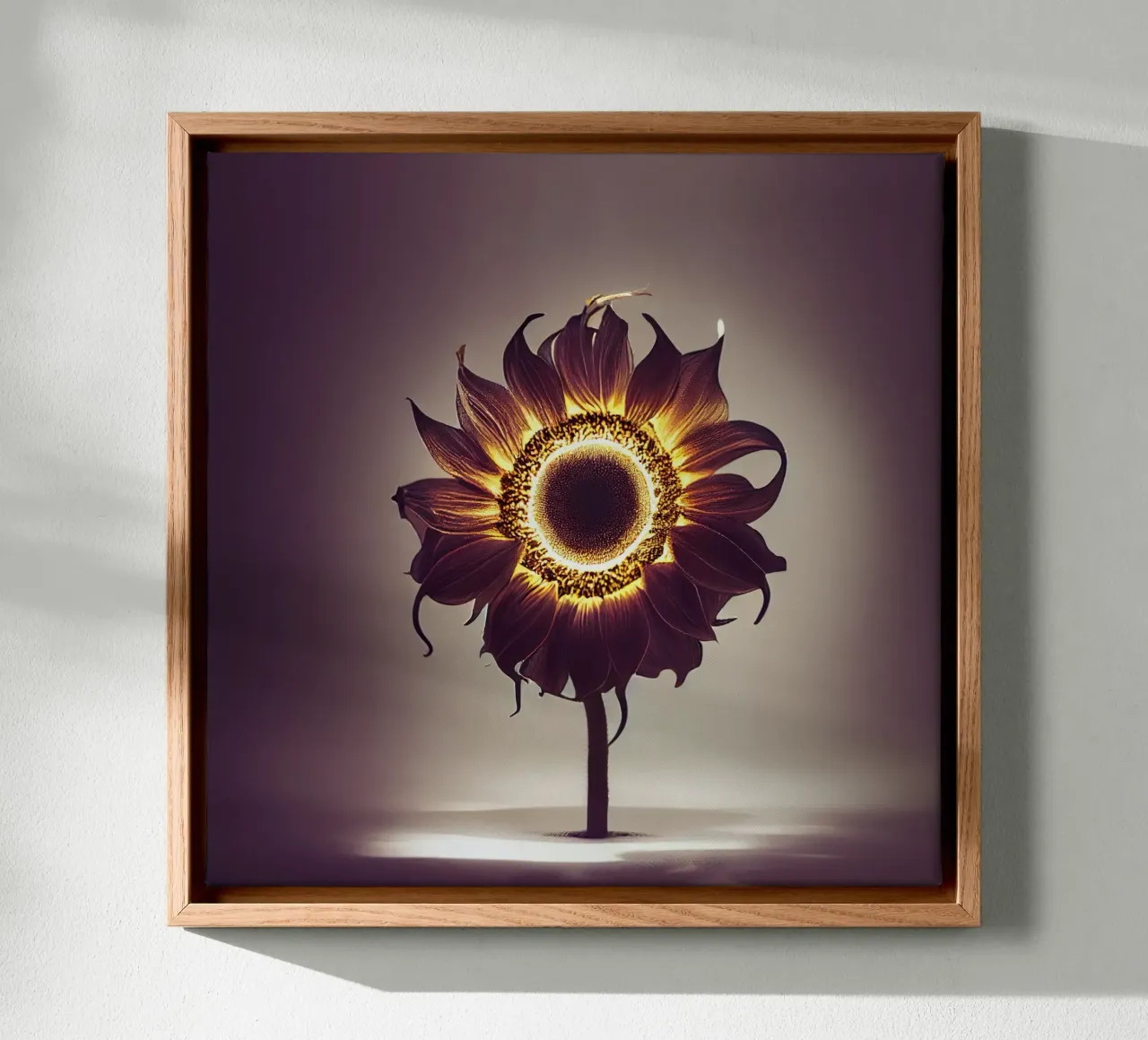 Girasole macro tela con Cornice a cassetta da Bold Blooms
