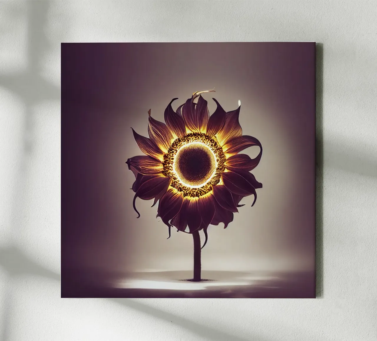 Girasole macro tela con Cornice a cassetta da Bold Blooms