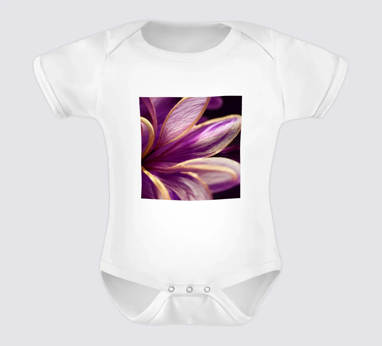 Macro Fiore di violetta body neonato maniche corte da Bold Blooms