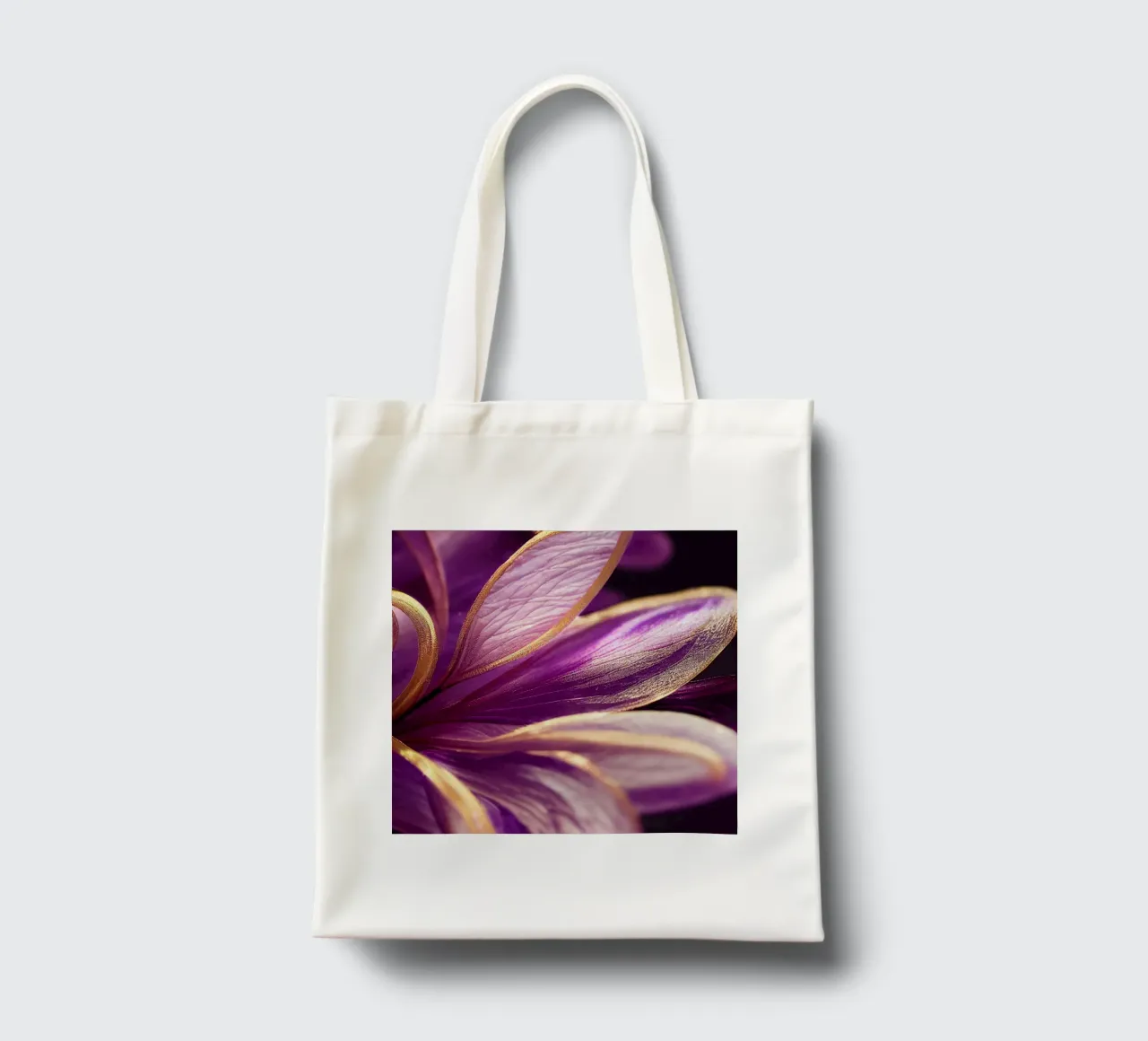 Macro Fiore di violetta borsa in juta da Bold Blooms