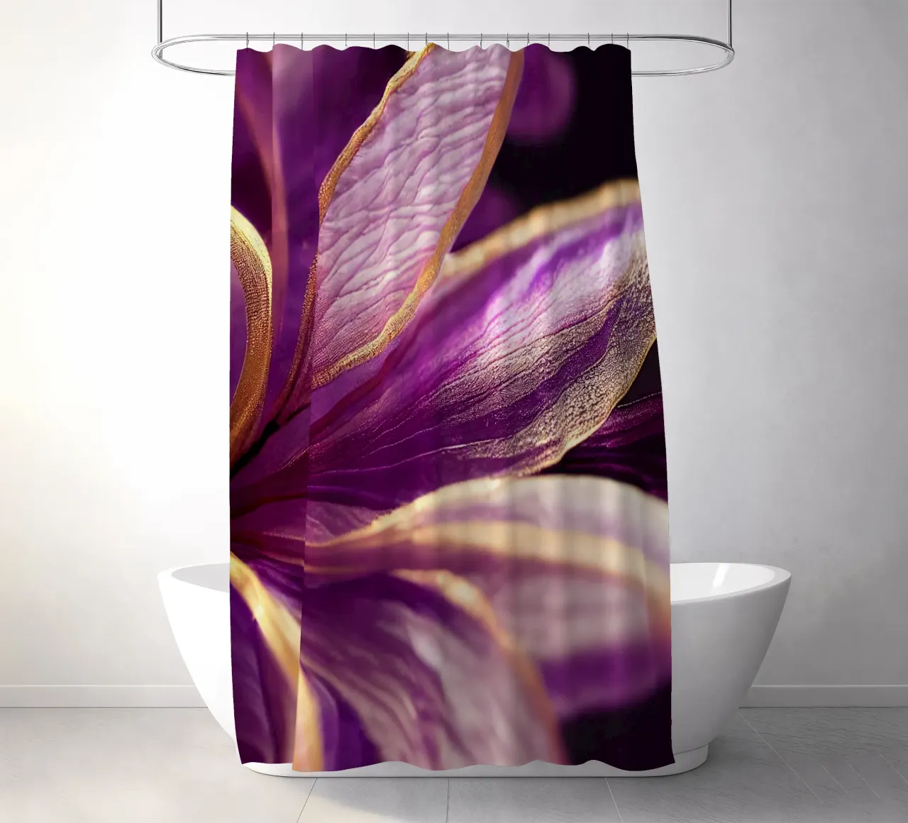 Macro Fiore di violetta tenda da doccia da Bold Blooms