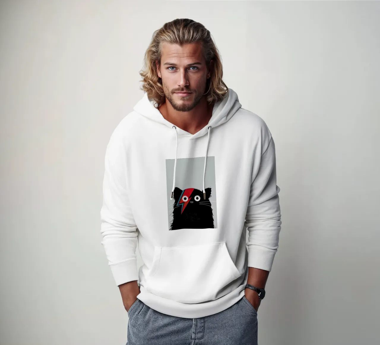 Cat Hero felpa con cappuccio da Doozal