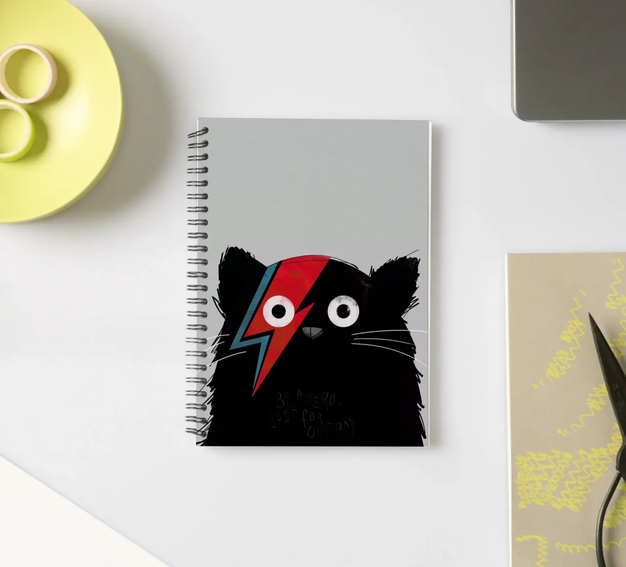 Cat Hero spiral notebook by Doozal