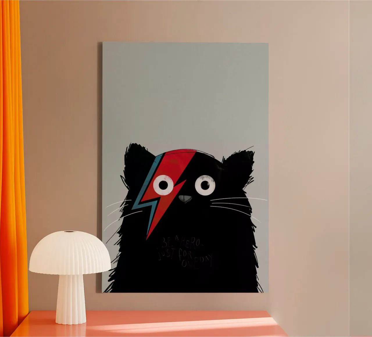 Cat Hero tela con Cornice a cassetta da Doozal