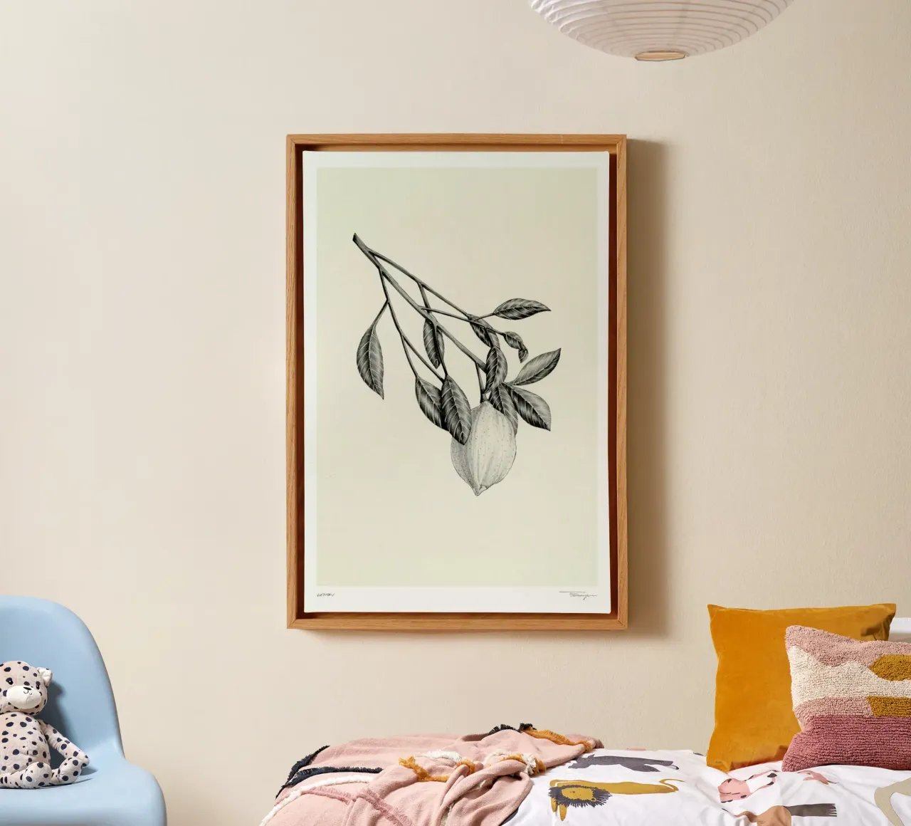 Lemon canvas met Baklijst van Faunesque