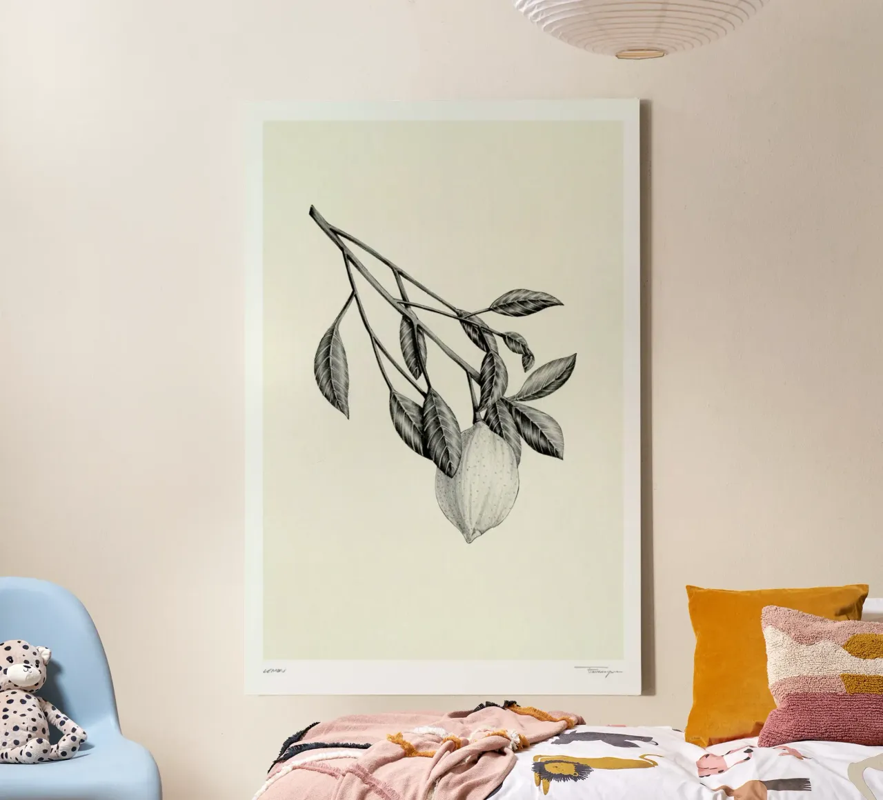 Lemon canvas met Baklijst van Faunesque