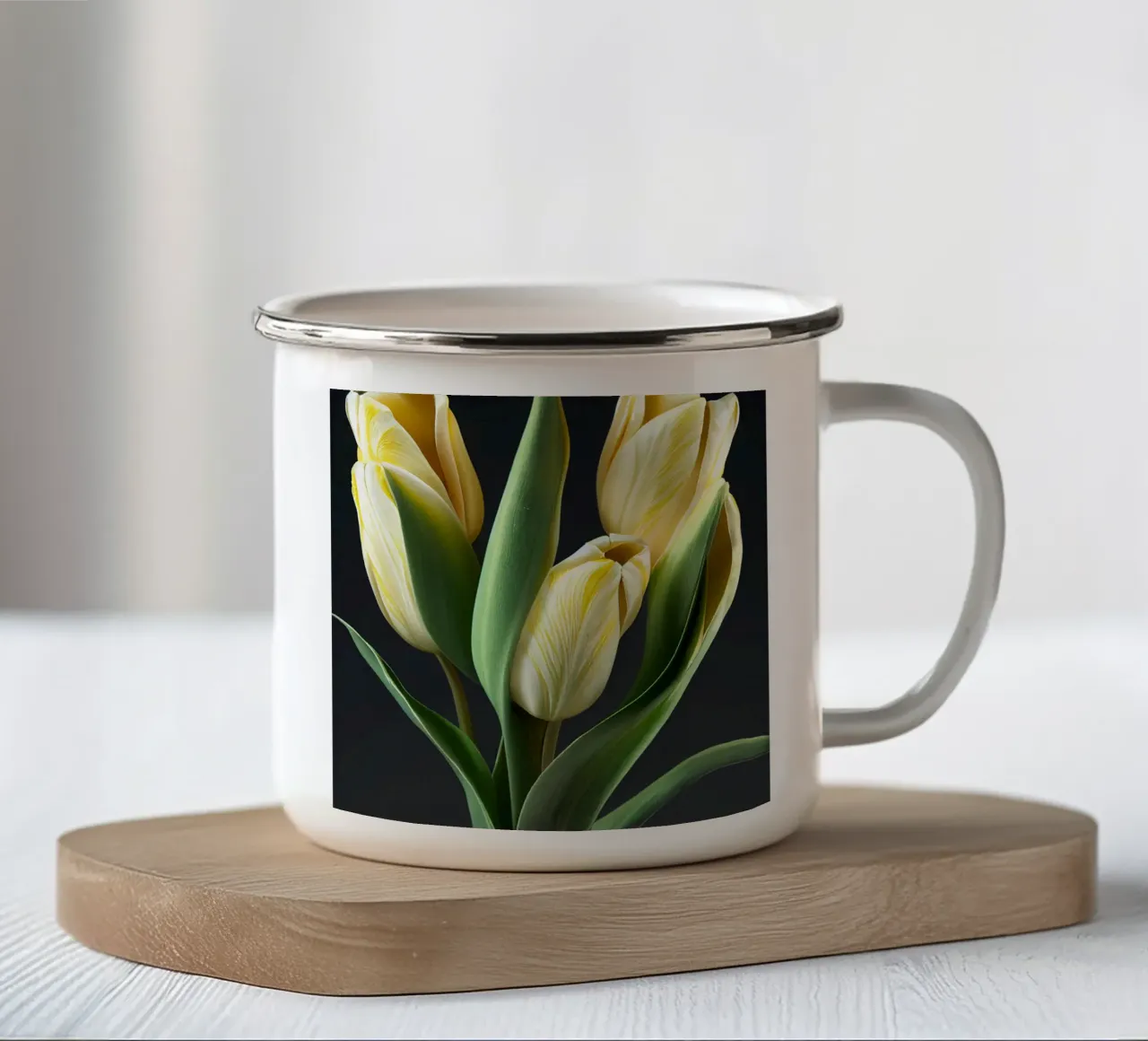 Macro Tulp Bloem emaille mok van Bold Blooms