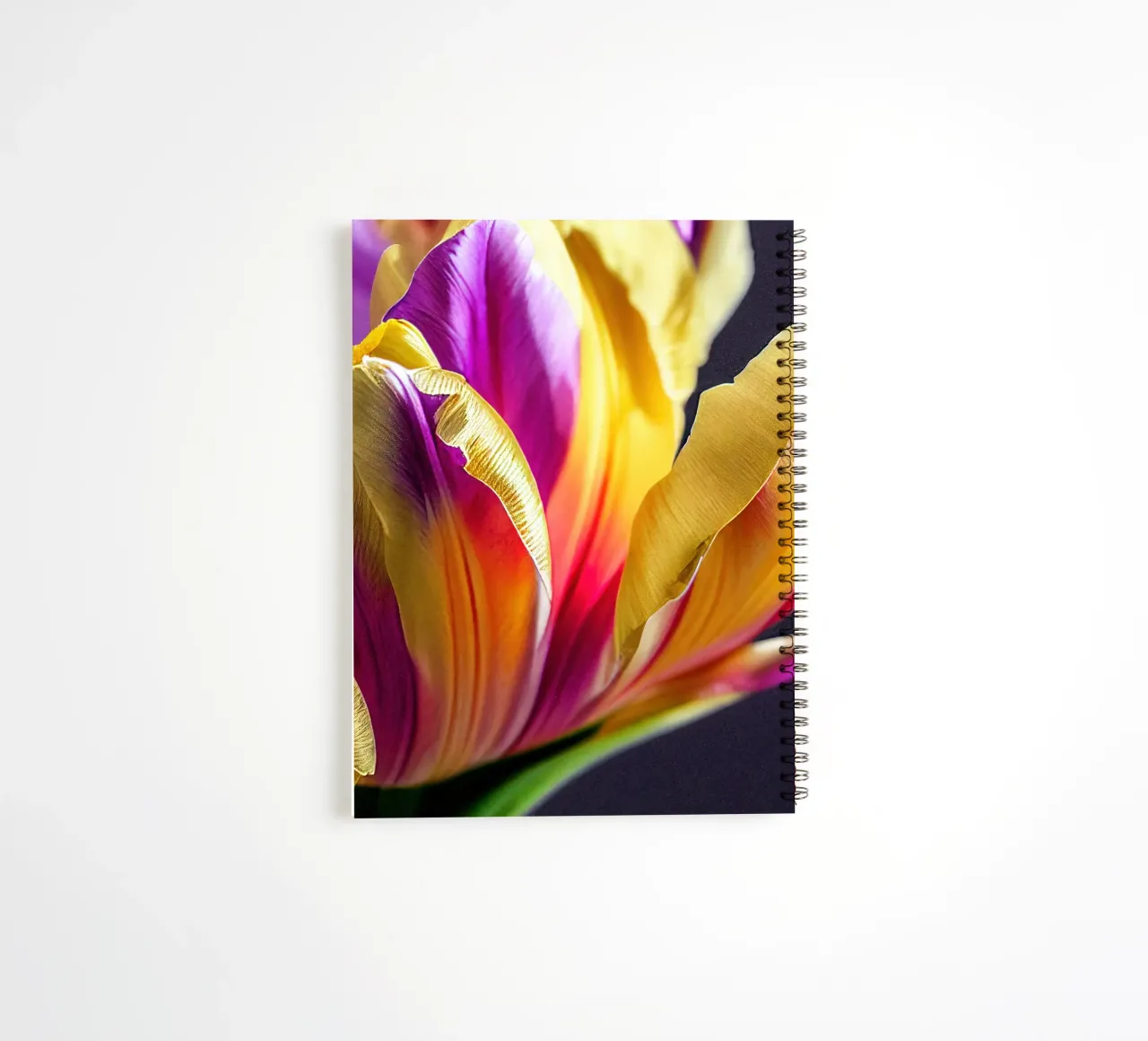 Macro Tulip Flower spiral notebook by Bold Blooms