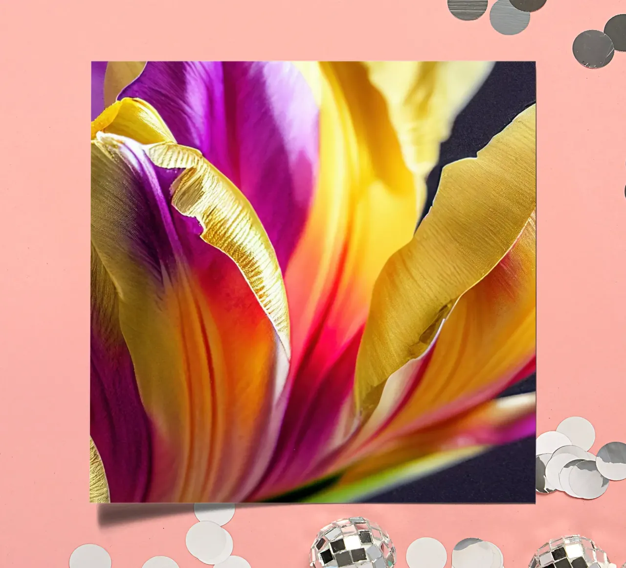 Macro fiore di tulipano foglio adesivo da Bold Blooms